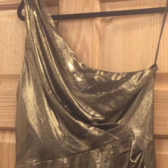 Sussana One- Shoulder Assimetrical Metallic Silk - Picture 10 of 12